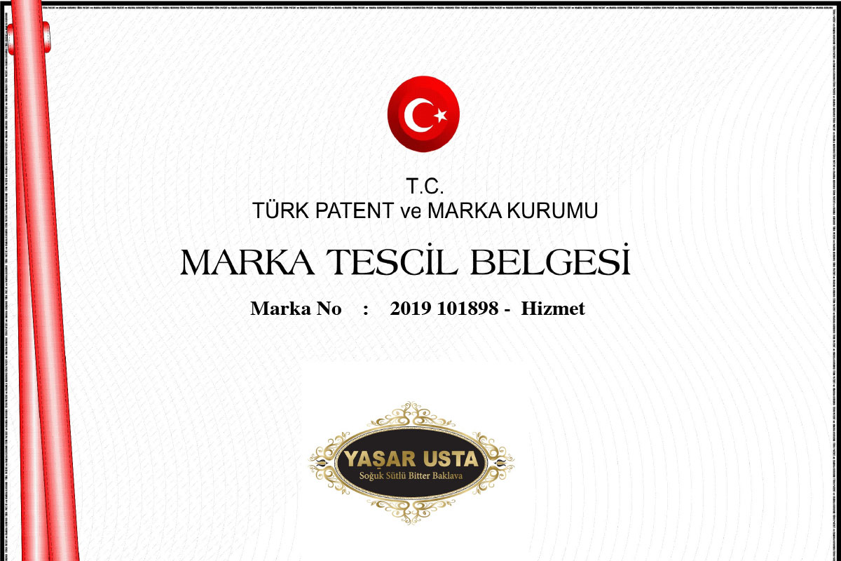 "Soğuk Sütlü Bitter Baklava" Marka Tescili